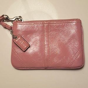Coach Pink Patent Leather Wristlet